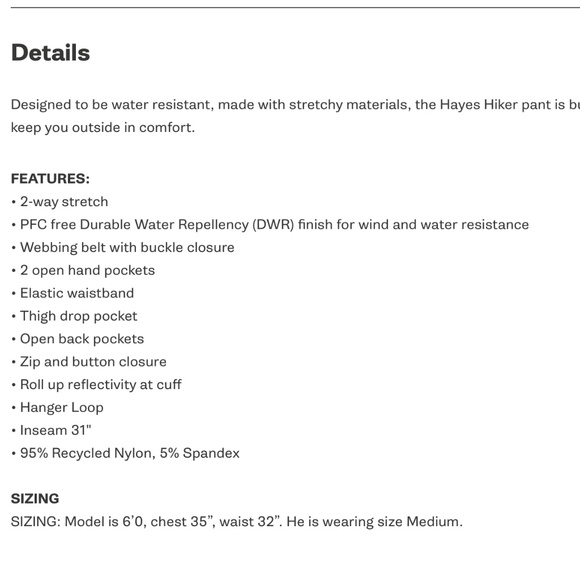 Merrell Men's Hayes Hiker Pant New dusty olive size 34 - Picture 2 of 4